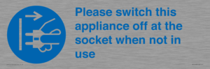 Please switch this appliance off at the socket when not in use